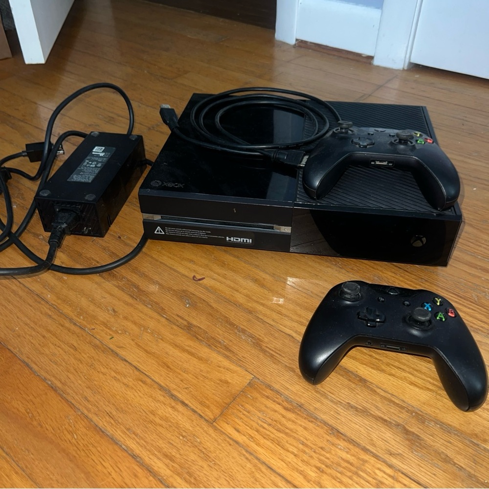 Xbox Black Gaming Console with Controllers